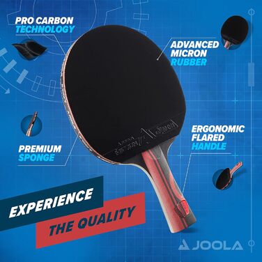 JOOLA Infinity Edge – професійна тенісна ракетка з Pro Carbon, чорна гума, для турнірів і тренувань, для просунутих гравців