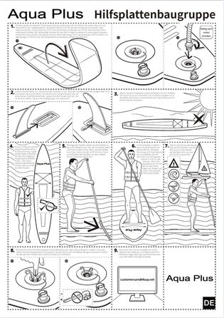 Надувне SUP Aqua Plus 15см: дошка для SUP, весло, насос, рюкзак. Підходить для будь-якого рівня підготовки. Розмір 335x83x15см, кольори: фіолетовий, жовтий, зелений.