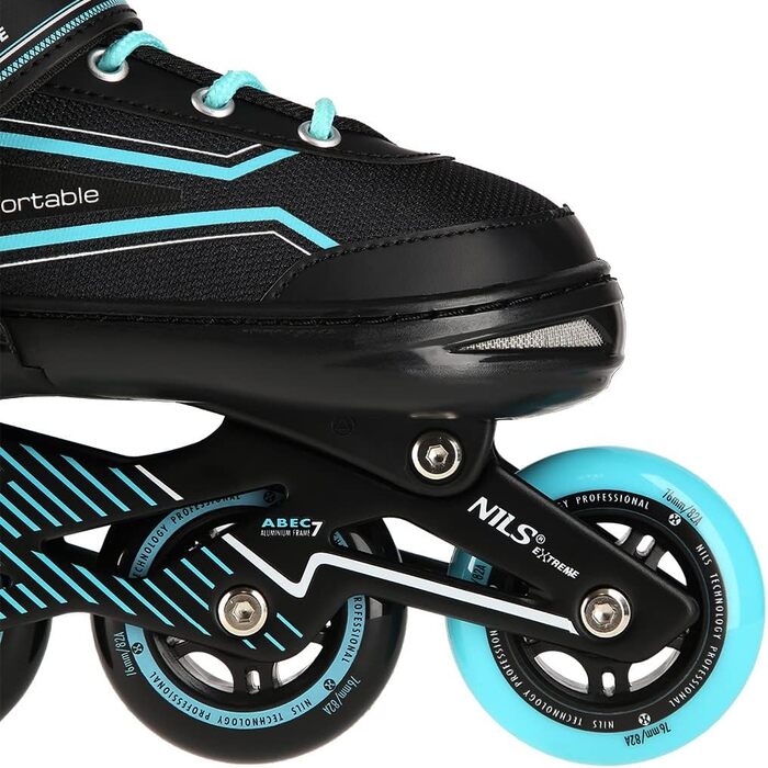 Інлайнерочки Nils для дівчаток, ABEC 7, регульовані, розмір 35-38, блакитні