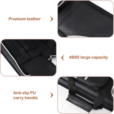 Чохол для більярдних київ ICZW на 4 киї (8 насадок) з шкірозамінника, чорний та верблюжий