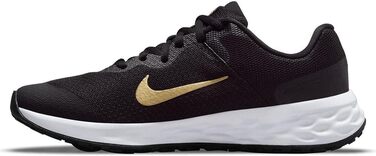 Кросівки Nike Revolution 6 NN (GS) для гімнастики, чорні з металік золотом та білим, великий розмір