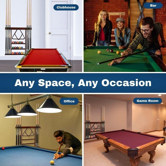 Підвіска для більярдної кулі Flintar Wand-Queue-Halter, з масивного твердого дерева, магонієве покриття, для настінної установки