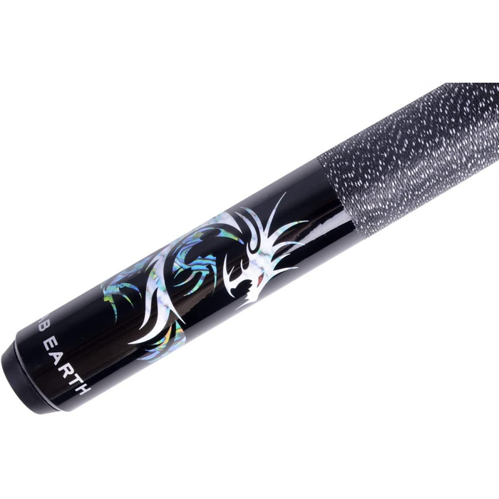 Більярдний кий AB Earth 2-х частинний, 147,3 см, з ірландським лінолеумом, ручна розпис, 21oz, зелений (чорний)