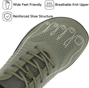 Geweo Взуття для пішохідних прогулянок (Barfuss Schuhe) для жінок та чоловіків: легкі, дихаючі, з широкою передньою частиною та Zero-Drop підошвою, розмір 37-47