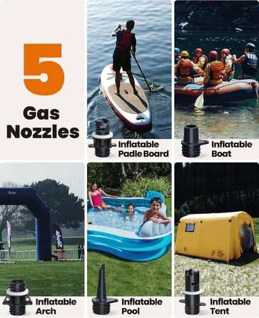Насос для SUP дошки OutdoorMaster 6000mAh: електричний, акумуляторний, 16PSI, автоматичне вимкнення