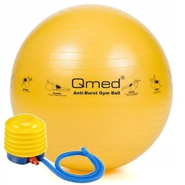 Реабілітаційний фітбол Qmed, жовтий, 45 см, ABS, з насосом