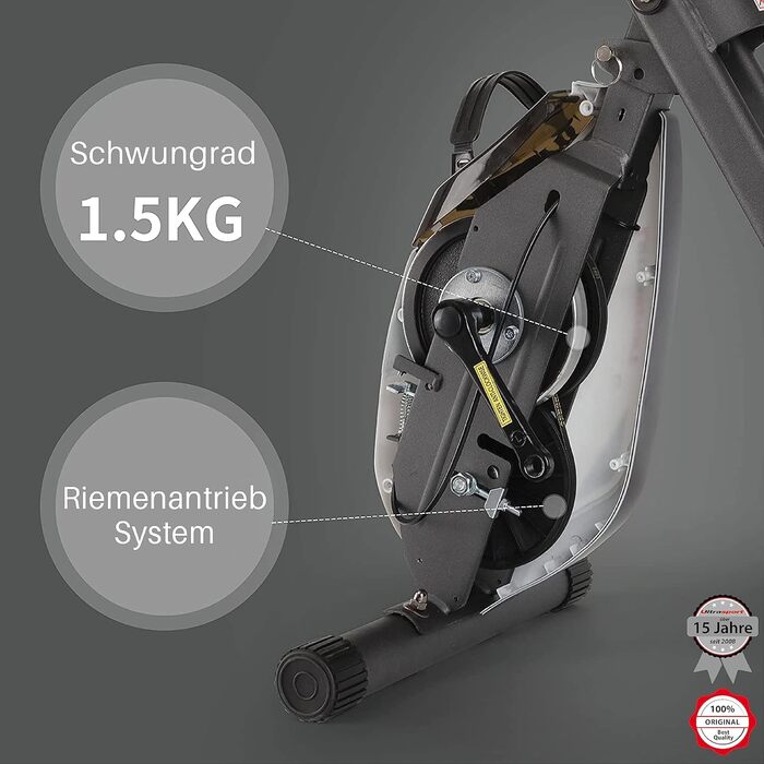 Ultrasport F-Bike 150/200: фітнес-велотренажер для дому, 8 рівнів опору, LCD дисплей, складна конструкція, для спортсменів та людей похилого віку, до 130 кг, матовий чорний