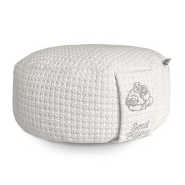 Медитаційне подушечка Soul Pillow: кругле, Ø30см, 15см заввишки, з пшеничною начинкою, знімний чохол, для медитації та йоги, OEKO TEX 100, кремовий