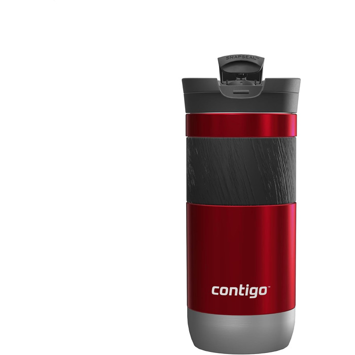 Термокружка Contigo Byron Snapseal 470 мл, червона - нержавіюча сталь, ізольована, герметична, для кави та напоїв to go, без BPA