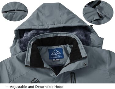 Чоловіча зимова куртка для туризму та активного відпочинку з капюшоном (Сірий, XL)