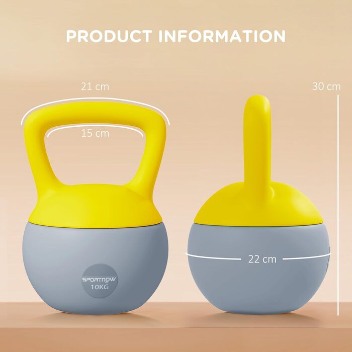 Гантель SportNOW Soft Kettlebell 10 кг з неслизькою ручкою для фітнесу та силових тренувань вдома