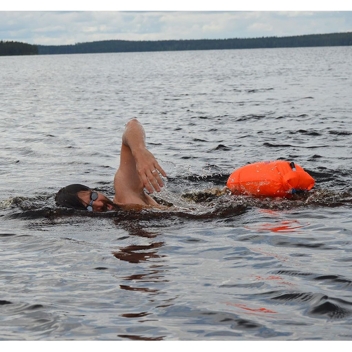 BornToSwim універсальна суха сумка та плавальна буй для відкритої води, для дорослих, помаранчева, 64×30 см, міцний матеріал, для плавців і тріатлоністів