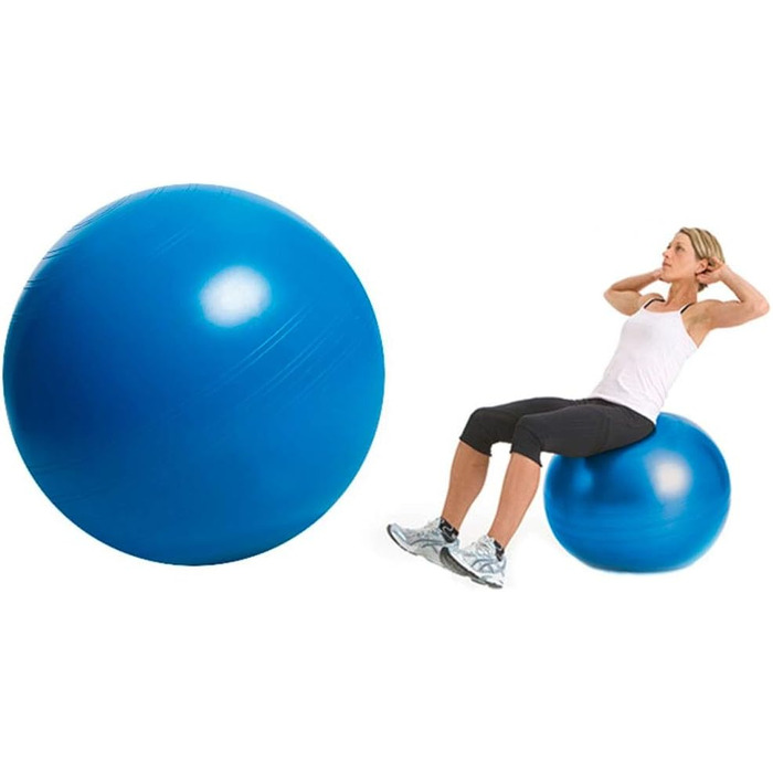 Гімнастичний м'яч Deuser Blue Ball XL 75 см, Ruton, до 500 кг, для йоги, фітнесу, офісу та вагітних