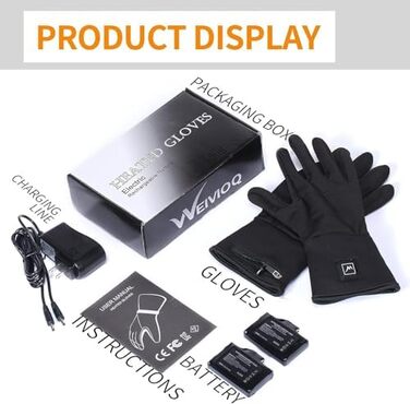 Гріючі рукавички для жінок та чоловіків, акумуляторні, проти артриту та хвороби Рейно, ідеальні для катання на лижах, сноуборді, велосипеді, піших прогулянок, M/L, чорні