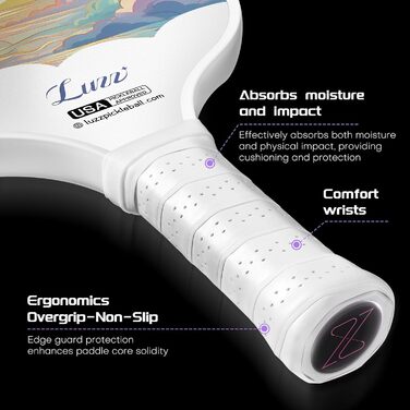 Пікбол ракетка LUZZ T700 з карбону, з шароподібною поверхнею та сотовим ядром - для початківців, з підвищеною обертальною силою та контролем