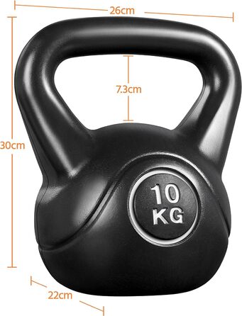 Kettlebell Yaheetech для кроссфіту та силових тренувань, 6-20 кг, з пластиковим покриттям