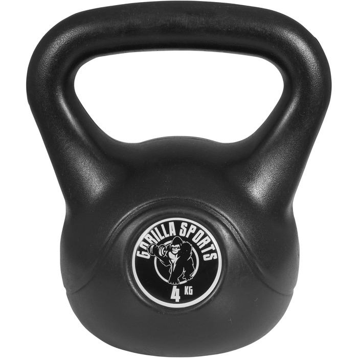 Кетлбел GORILLA SPORTS з пластика, 2-20 кг, одинично або комплект, з/без підставки – гиря для фітнесу