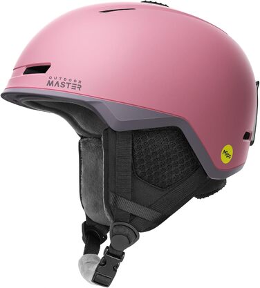 Гірськолижний шолом OutdoorMaster MIPS для сноуборду, рожевий L, вентиляція, полікарбонат, для чоловіків і жінок