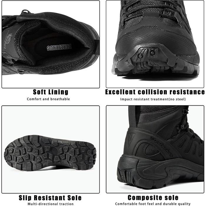 Чоловічі трекінгові черевики, тактичний рюкзак, легкі пустельні черевики, розмір 43 EU, темно-чорний