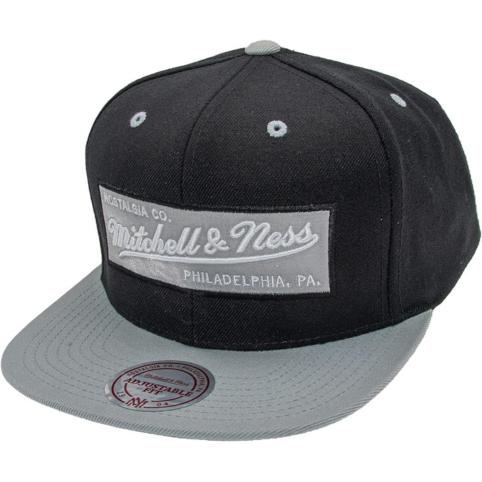 Кепка Mitchell & Ness 2 Tone Box Logo Snapback, чорно-сіра, універсальний розмір
