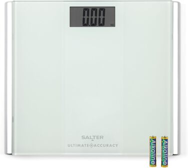 Електронна ваги для зважування Salter 9009 WH3R, 180 кг, матова поверхня, точність 50 г, великий дисплей, Step-On технологія