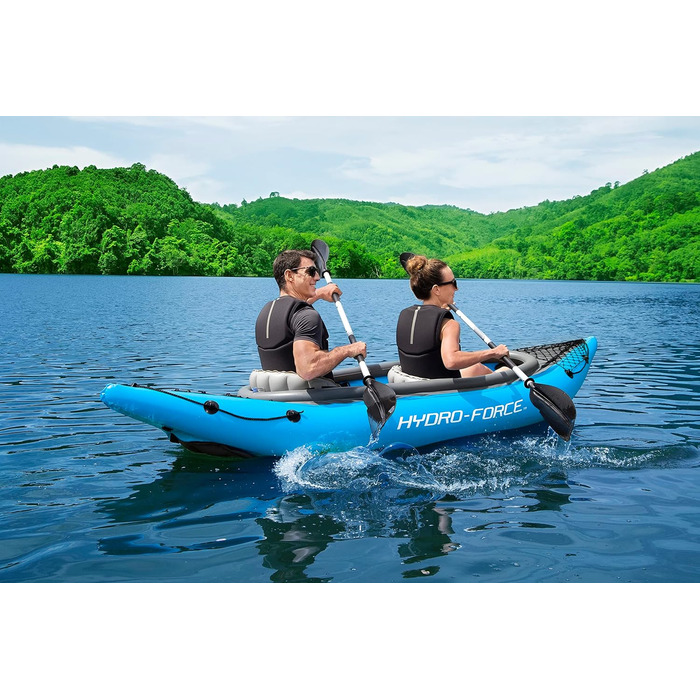 Надувний каяк Bestway Hydro-Force Cove Champion X2, 331x88x45 см, комплект з веслами і насосом