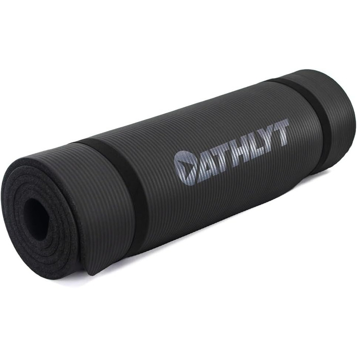 Фітнес килимок Athlyt, чорний, 183 x 60 см, для дому