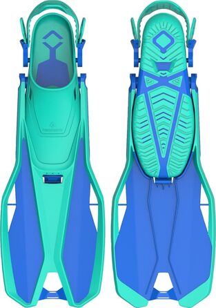 Ласти для плавання TECNOPRO F6 C Travel чоловічі, бірюзово-сині, розмір 39-41