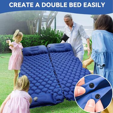 Надувна ізольована матрац Zodight Isomatte Outdoor для кемпінгу та відпочинку на природі, 200 см, блакитний