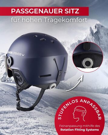 Шолом гірськолижний BLACK CREVICE Gstaad з візором (пілотський стиль) | Полікарбонат, дихаючий, регульований (51-53 см, S/M = 54-57 см)