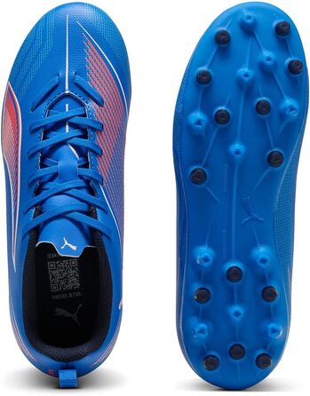Дитячі футбольні бутси Puma Ultra 6 Play Mg Jr для футболу, 36 EU, блакитний/білий/червоний