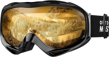 Універсальні лижні окуляри OutdoorMaster OTG з антифогом, 100% UV-захистом, для чоловіків і жінок, підходять для окулярів, для сноуборду та лиж, прозорість VLT65%