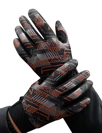 Велосипедні рукавички INBIKE для чоловіків, бігові рукавички, ударостійкі, еластичні, світловідбиваючі, дихаючі, помаранчеві, XXL