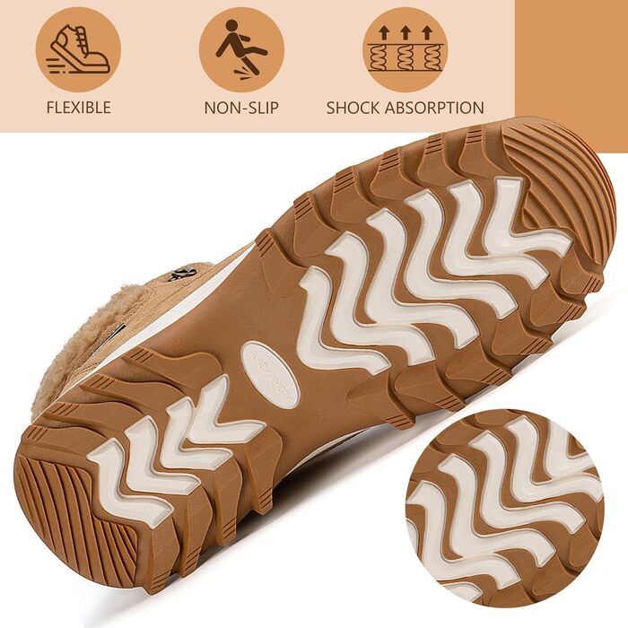 Чобітки жіночі зимові Mishansha, утеплені, неслизькі, розмір 36-42 (колір: коричневий, 40 EU)