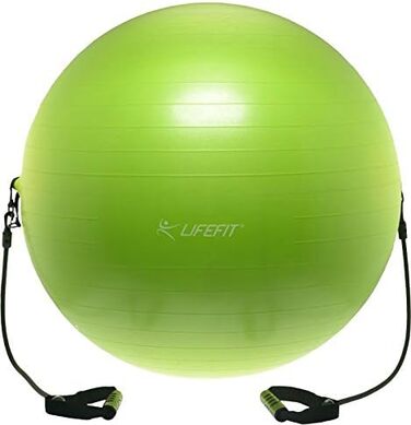 Гімнастичний м'яч Lifefit Balance 55 см з еспандерами, світло-зелений