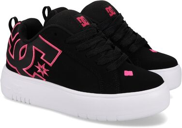 Жіночі кросівки DC Shoes Court Graffik Plateau, 41 EU, чорний, рожевий, білий