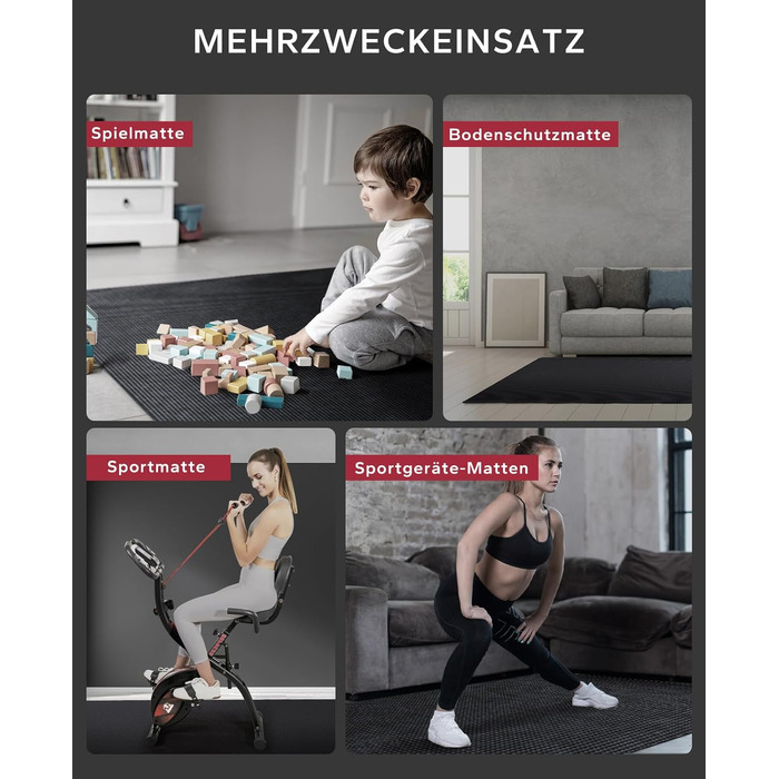APBEAR килимок для йоги XXL 213×152×0,8 см, фітнес-мат для спорту, нековзкий, високої щільності, ультра міцний, PVC, для гімнастики, стійкий до взуття, чорний