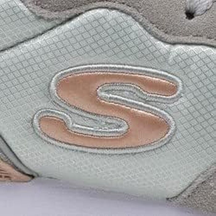 Кросівки Skechers OG 85-Goldn Gurl жіночі, світло-сірі (замша, нейлон, сітка) з рожево-золотистим декором, розмір 38 EU
