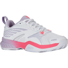 Жіноче тенісне взуття K-Swiss Speedex, 39.5 EU, білий, Orchid Petal, Neon Blaze