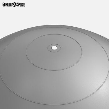 Фітнес м'яч GORILLA SPORTS 75 см, анти-вибуховий, до 500 кг, з насосом, для йоги, офісу, тренувань, сірий