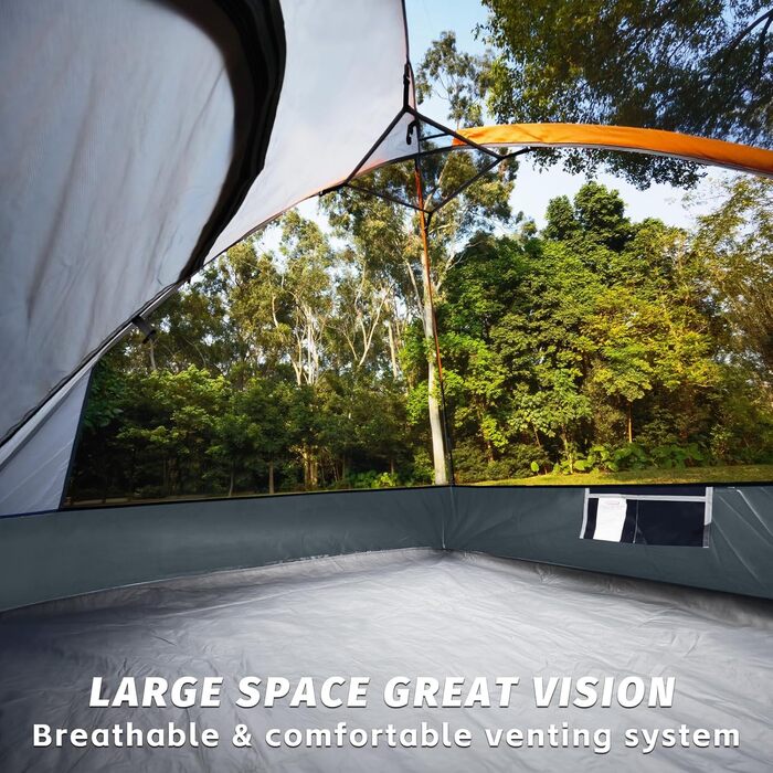 Сімейне намет UNP для 3 осіб, водонепроникний, вітростійкий, з захистом від дощу, легко встановлюється, для кемпінгу, 240 x 210 x 120 см (сірий)