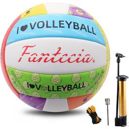 Волейбольний м'яч Fantecia, розмір 5, з насосом. Водонепроникний м'яч для пляжного волейболу, для гри в приміщенні та на вулиці, багато кольорів