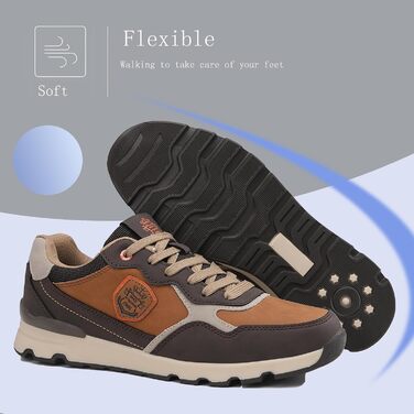 ARRIGO BELLO Кросівки чоловічі для активного відпочинку, роботи та хайкінгу, легкі, розмір 41-46, колір коричневий