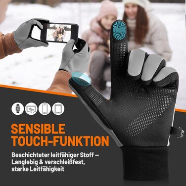 Рукавички зимові GXCROR 3 Thinsulate, для велосипеда, бігу, риболовлі, з дотиковою підтримкою, сірі, XL