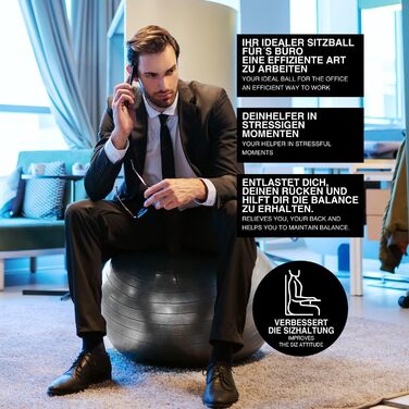 Фітнес-м'яч Body & Mind 50 см з насосом: для йоги, пілатесу та фітнесу