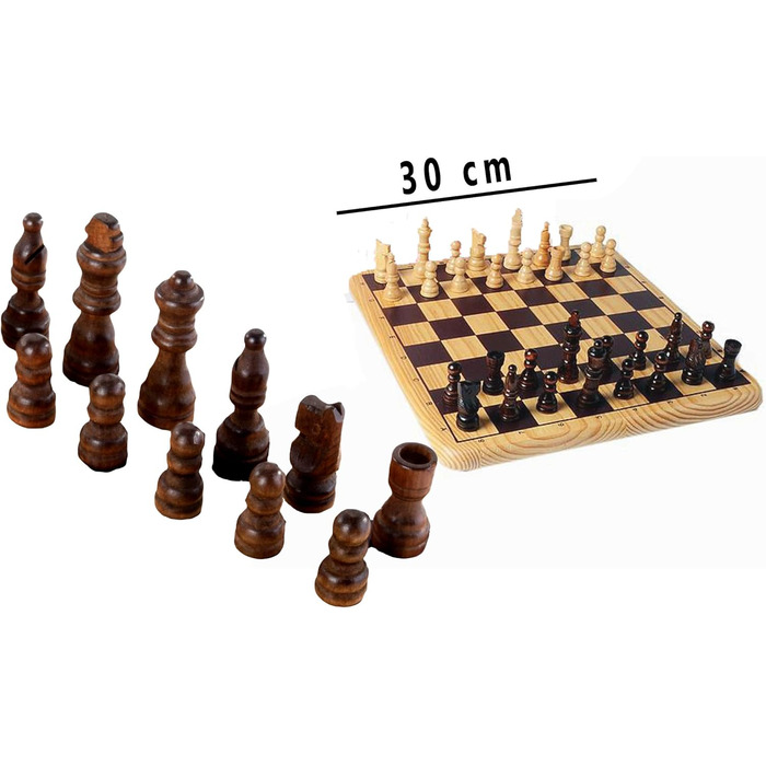 Шахи Engelhart з берези - Класична настільна гра для 2 гравців - 32 фігури, король 77 мм - для початківців, від 6 років