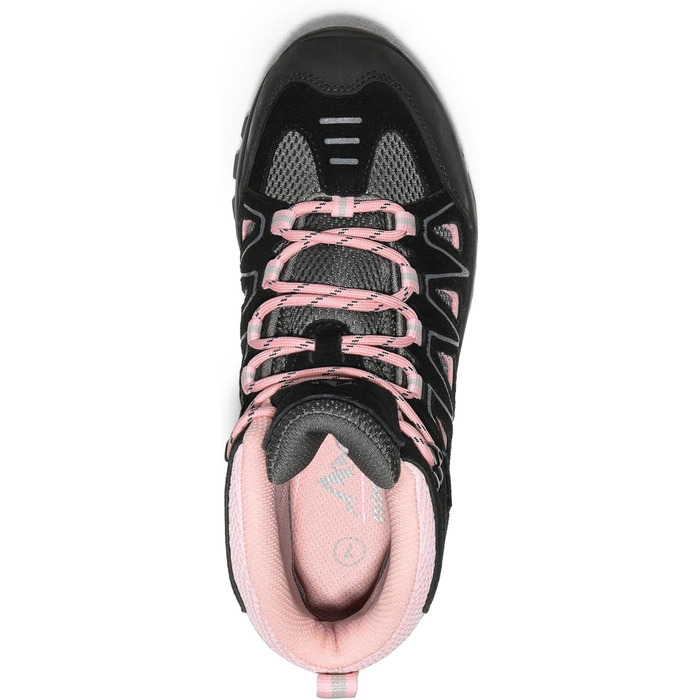 Черевики для трекінгу та подорожей NORTIV 8 для жінок - дихаючі, зручні (38.5 EU, широкі, чорно-рожеві)