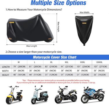 Водонепроникний мотоциклетний чохол Outdoor 420D Oxford для мотоциклів та скутерів (M 200x86x101cm)