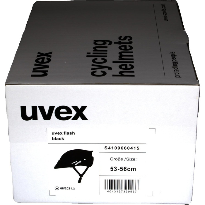Універсальний захисний шолом uvex flash для дорослих, регульований розмір 57-61 см, чорний, легкий, знімна підкладка