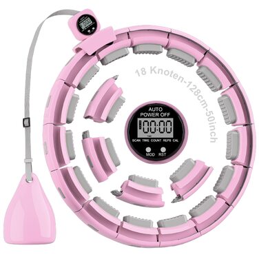 Розусний обруч для схуднення Smart Hoop (Рожевий) з лічильником, масажними елементами для дорослих та початківців
